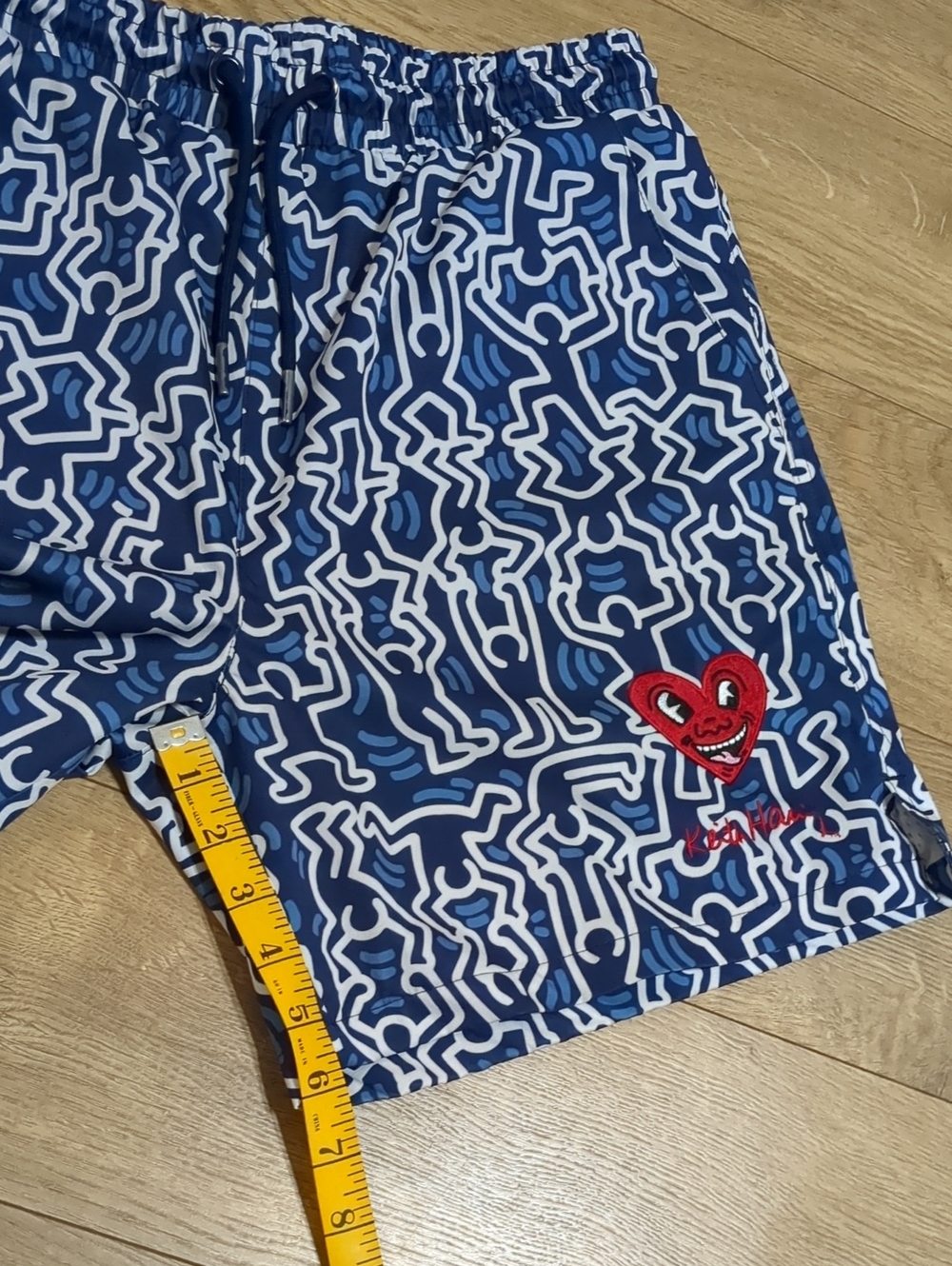Keith Haring X Palace Shoe Blue White Men's Shorts Pop Art NYC Graffiti Size M - Picture 12 of 15